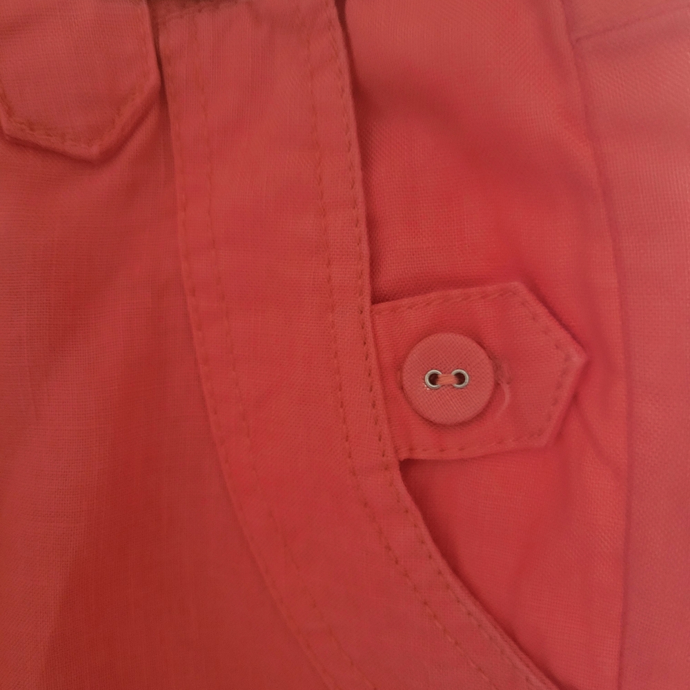 Vantarsi 100% Linen Women's Beachy Resort Wear Bohemian Summer Coral Shorts Sz M - Picture 6 of 9